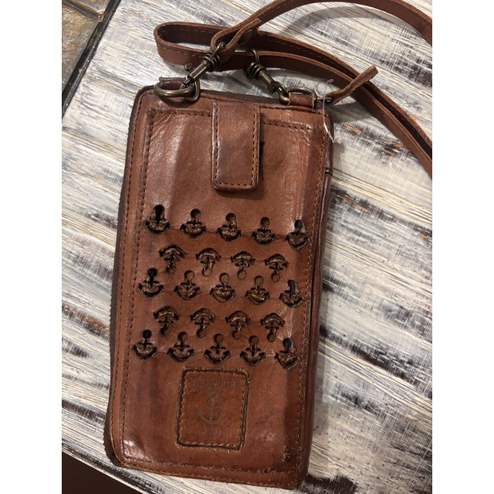 Harbor 2nd Shoulder Wallet Brown Leather Crossbody Pockets Nautical Fisherman